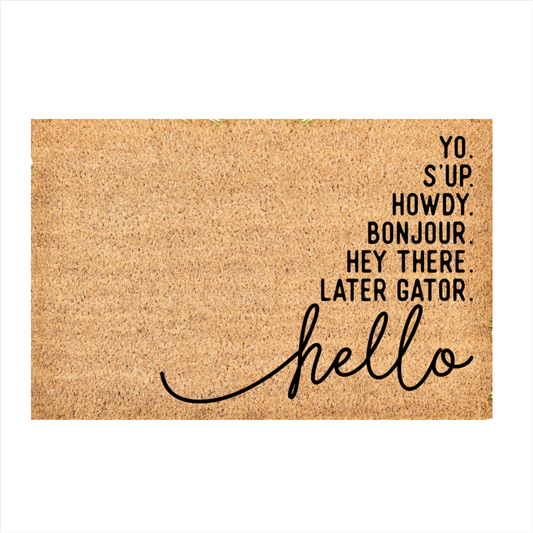 Custom Door Mat | hello door mat | Front Door Decor | Housewarming Gift | Welcome Doormat