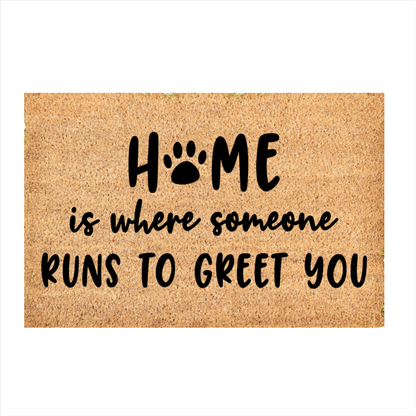 Custom Door Mat | Someone runs to greet you doormat | Front Door Decor, Housewarming Gift | Welcome Doormat