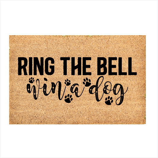 Custom Door Mat | Ring the bell, win a dog doormat | Front Door Decor | Housewarming Gift | Welcome Doormat