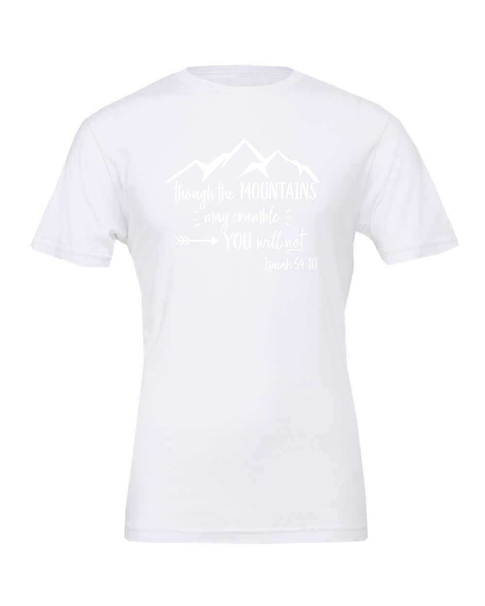 Isaiah 54:10 T-Shirt (white print)