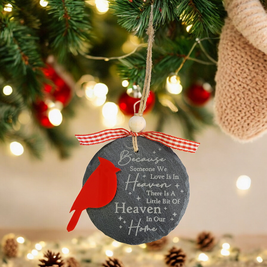 Personalized Memorial Slate Ornament | memorial ornament | cardinal ornament | personalized ornament