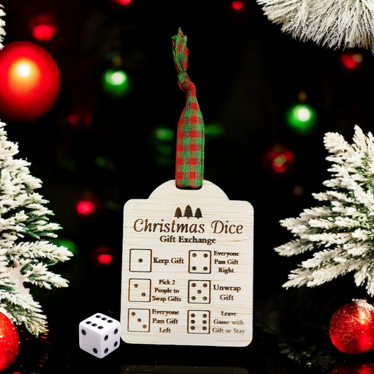 Christmas Dice Gift Exchange ornament | dice game ornament | gift exchange themed ornament