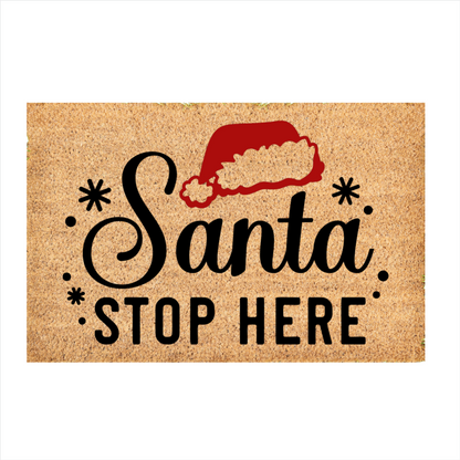 Custom Door Mat | Santa stop here doormat ver 2 | Front Door Decor | Housewarming Gift | Welcome Doormat