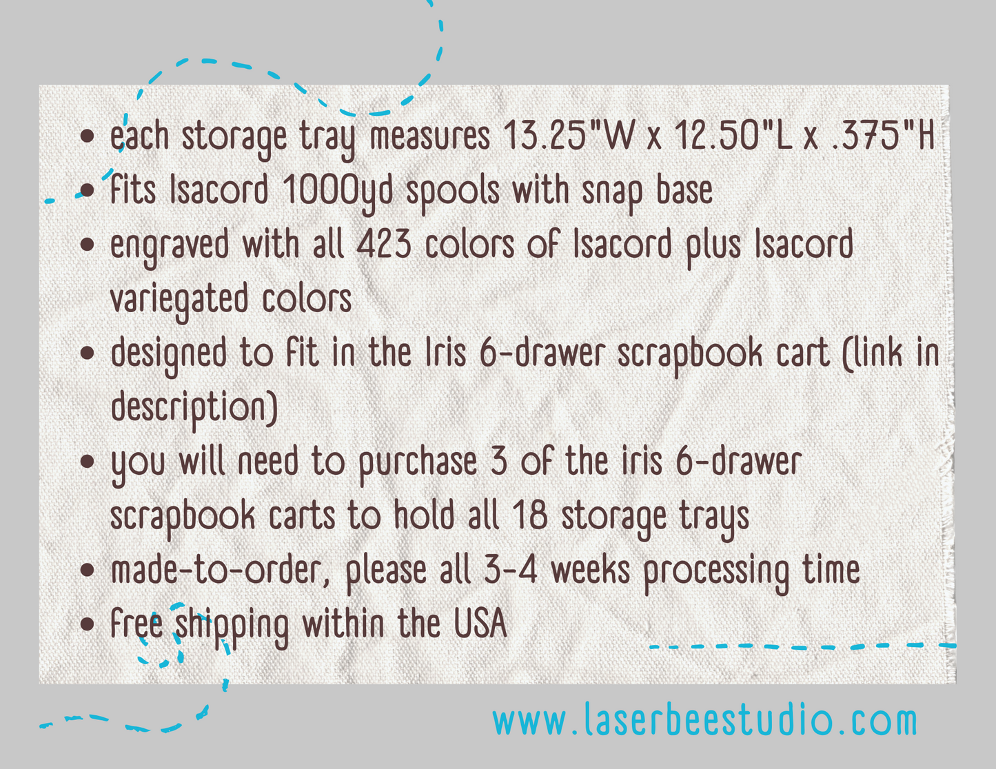 Isacord Embroidery Thread Storage Trays