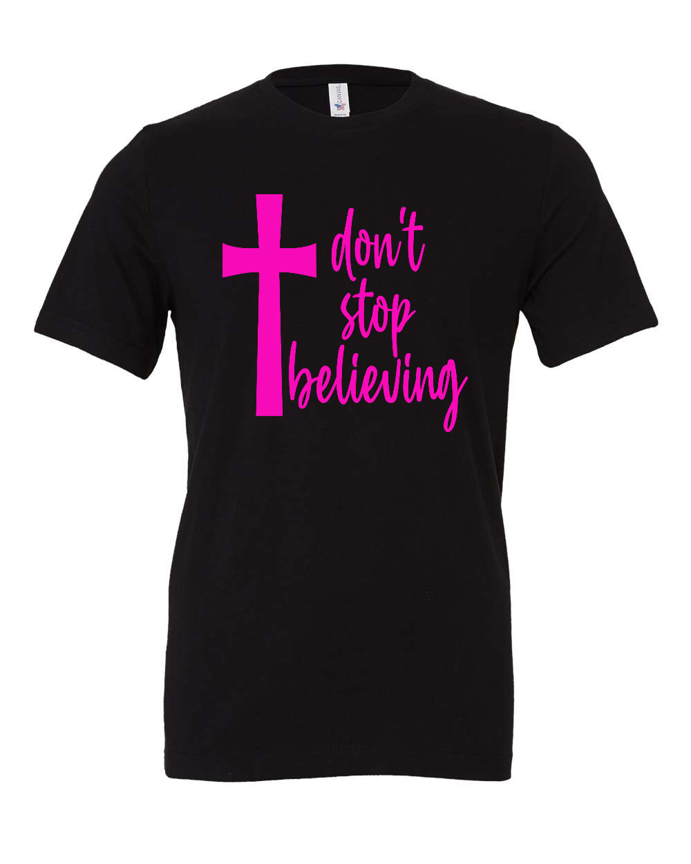 Don't stop believing T-Shirt (pink print)