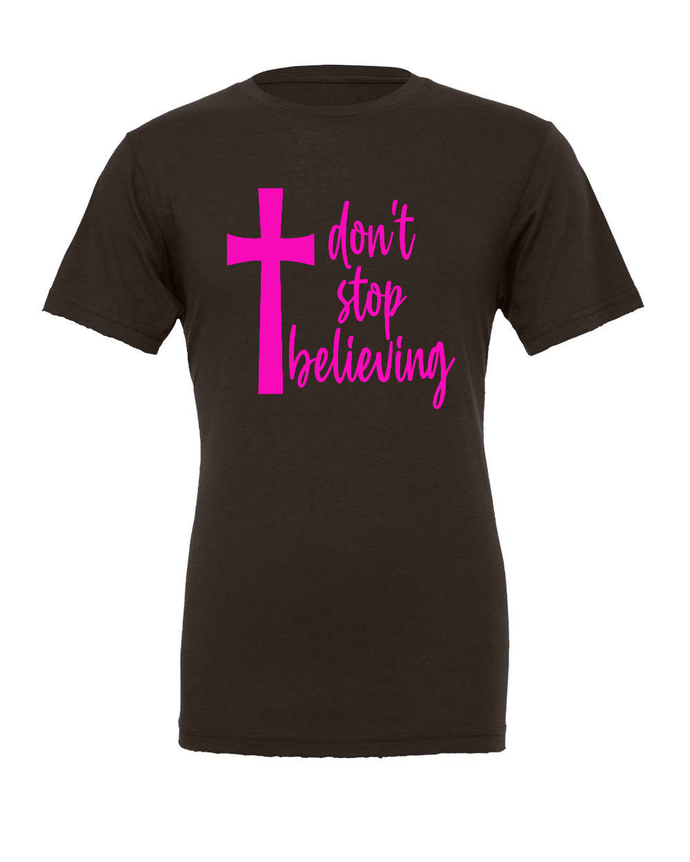 Don't stop believing T-Shirt (pink print)