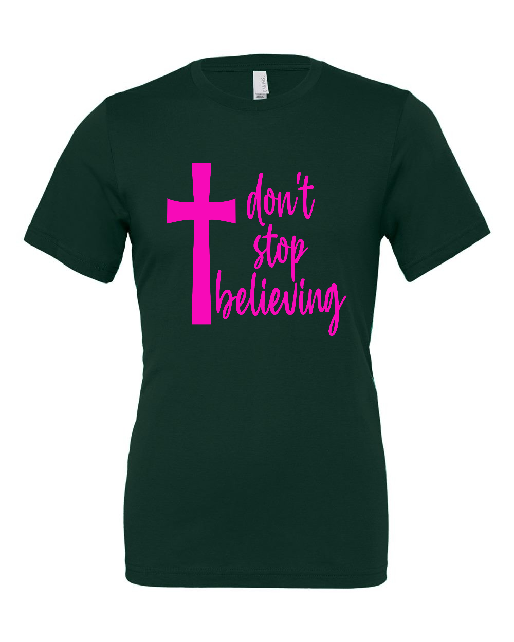 Don't stop believing T-Shirt (pink print)