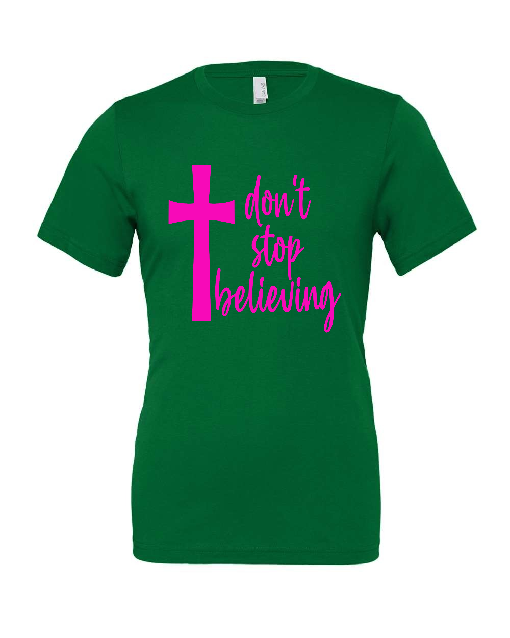 Don't stop believing T-Shirt (pink print)