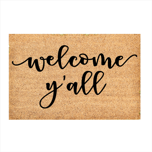 Custom Door Mat | Welcome y'all door mat | Front Door Decor | Housewarming Gift | Welcome Doormat