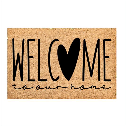 Custom Door Mat | Welcome to our home door mat | Front Door Decor | Housewarming Gift | Welcome Doormat