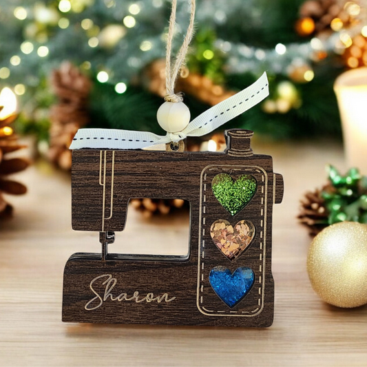 Personalized Sewing Machine Shaker Ornament | sewing ornament | shaker ornament | personalized ornament