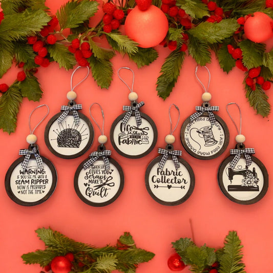 Sewing-themed ornament bundle