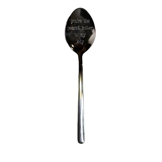 etched spoons, peanut butter spoon, gift spoon