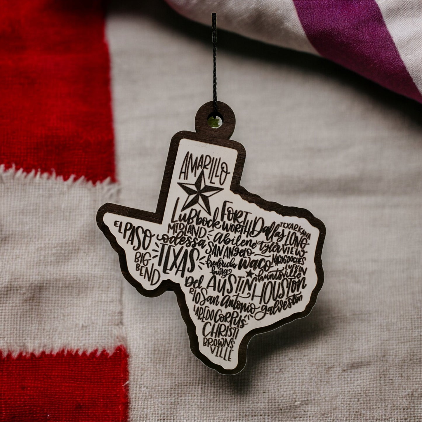 State of Texas Cities Ornament | ornament | state of Texas |holiday gift | holiday decoration | christmas tree decoration