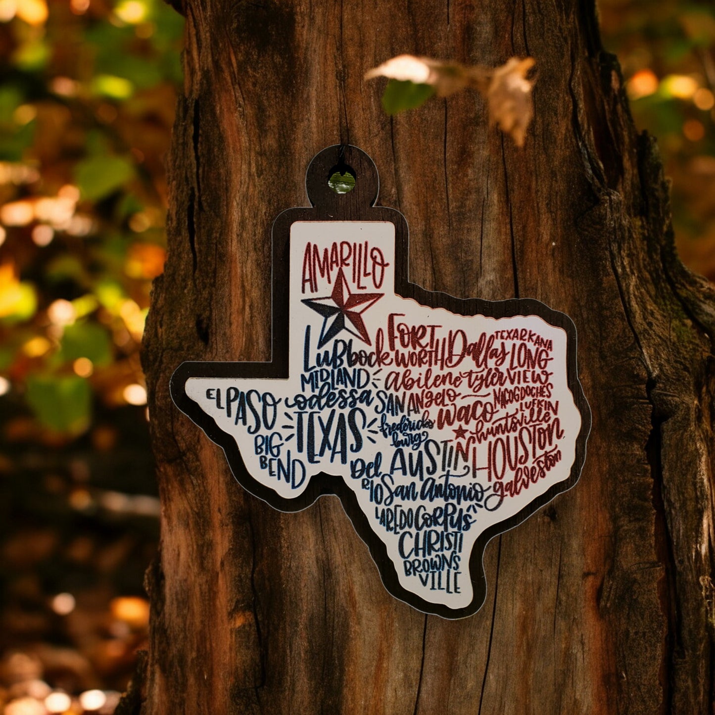 State of Texas Cities Ornament | ornament | state of Texas |holiday gift | holiday decoration | christmas tree decoration