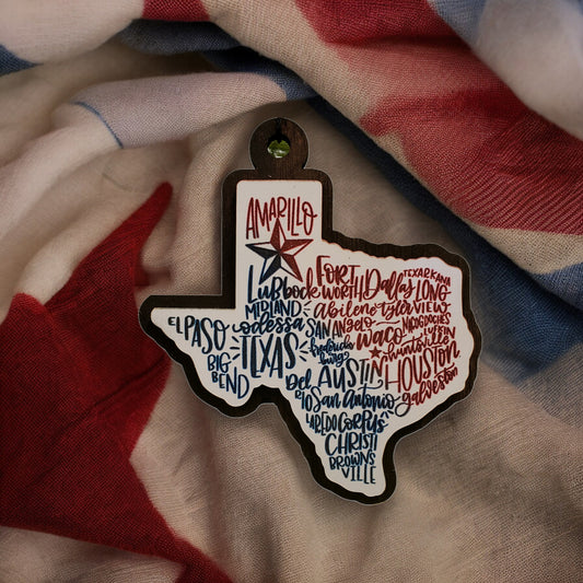 State of Texas Cities Ornament | ornament | state of Texas |holiday gift | holiday decoration | christmas tree decoration